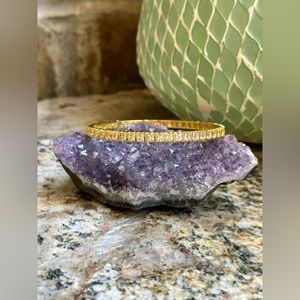 Gold CZ Bangle Bracelet